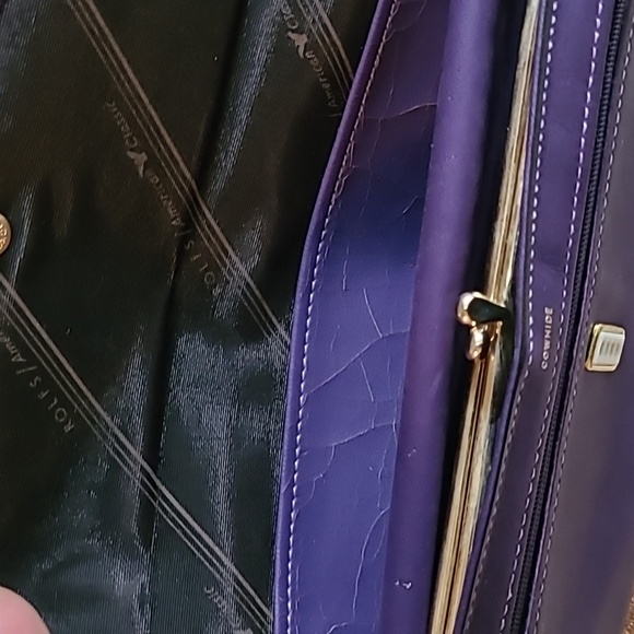 Rolfs American Classic Vintage Purple Cowhide Leather Checkbook Wallet - Picture 10 of 13